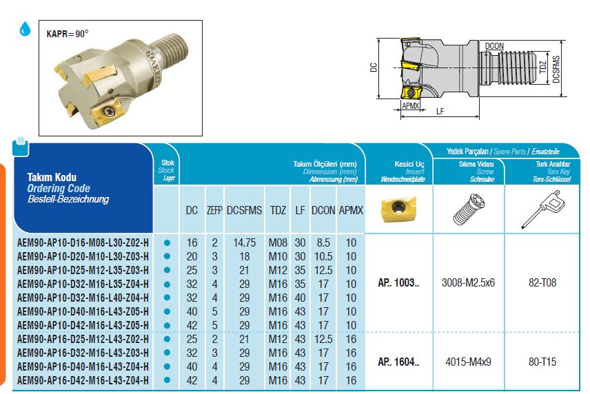 AEM90_Каталог концевых фрез
