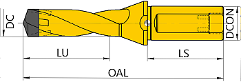 Корпус сверла DRQ 110-119x3D W16