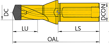Корпус сверла DRQ 100-109x1.5D W16