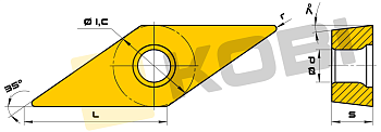 Пластина токарная VCMT 110302 EA KB9080